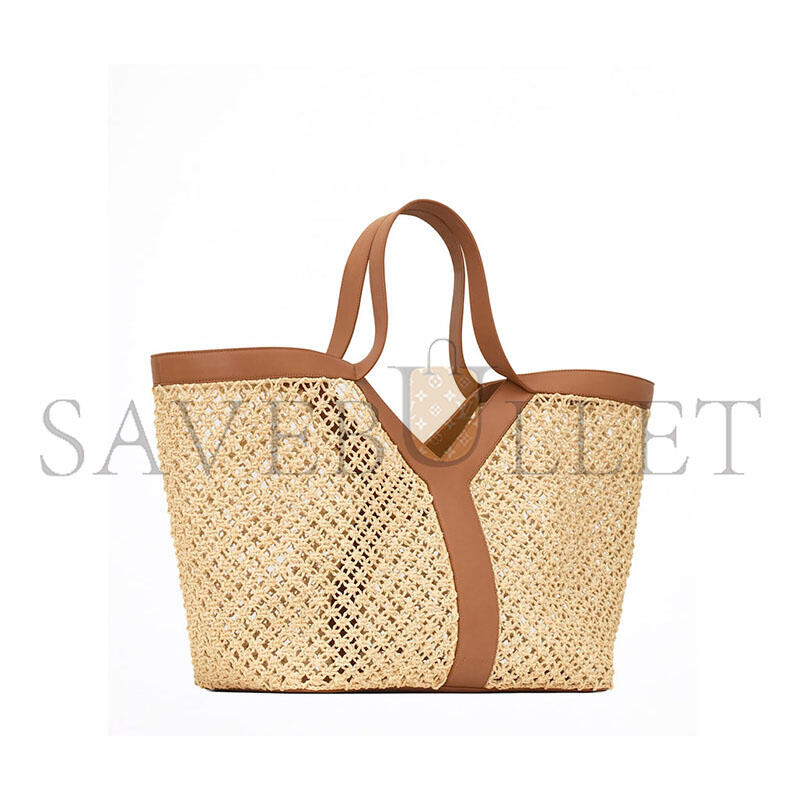 Y51 beige raffia y tote bag 828957gaafi2791 (37*32*22cm)